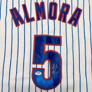 Albert Almora Jr Autographed/Signed Jersey PSA/DNA ITP Label  Custom Cubs Jersey